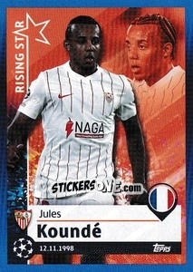 Sticker Jules Koundé - Rising Star - UEFA Champions League 2021-2022 - Topps