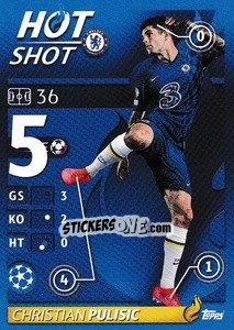 Sticker Christian Pulisic - Hot Shot - UEFA Champions League 2021-2022 - Topps