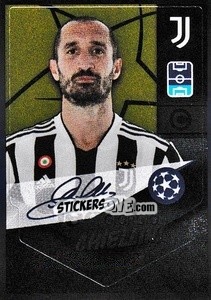 Sticker Giorgio Chiellini - Captain - UEFA Champions League 2021-2022 n. 595 - Topps
