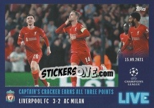 Sticker Captain's cracker earns all three points - UEFA Champions League 2021-2022 n. L3 - Topps