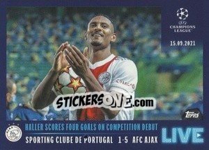 Sticker Haller scores four goals on competition debut - UEFA Champions League 2021-2022 n. L4 - Topps