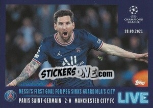 Sticker Messi's first goal for PSG sinks Guardiola's City - UEFA Champions League 2021-2022 n. L5 - Topps