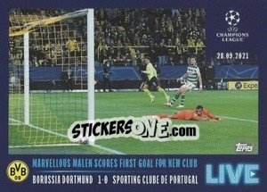 Sticker Marvelous Malen scores first goal for new club - UEFA Champions League 2021-2022 n. L6 - Topps