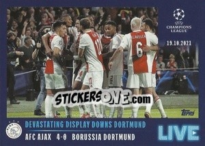 Sticker Devastating display downs Dortmund - UEFA Champions League 2021-2022 - Topps