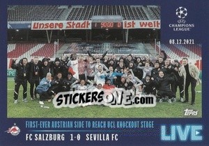 Sticker First-ever Austrian side to reach UCL knockout stage - UEFA Champions League 2021-2022 n. L24 - Topps