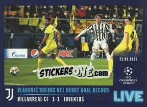 Sticker Vlahović breaks UCL debut goal record - UEFA Champions League 2021-2022 n. L54 - Topps