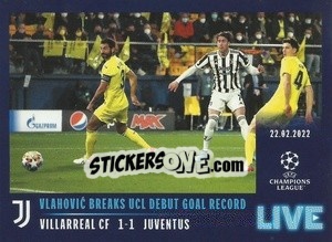 Sticker Vlahović breaks UCL debut goal record - UEFA Champions League 2021-2022 - Topps