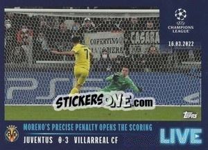 Sticker Moreno's precise penalty opens the scoring - UEFA Champions League 2021-2022 - Topps