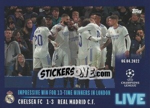 Sticker Impressive win for 13-time winners in London - UEFA Champions League 2021-2022 n. L71 - Topps