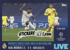 Sticker Rodrygo's crucial strike takes tie into extra time - UEFA Champions League 2021-2022 - Topps