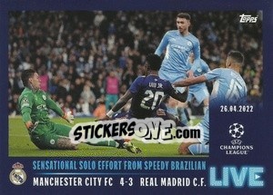 Sticker Sensational solo effort from speedy Brazilian - UEFA Champions League 2021-2022 n. L82 - Topps
