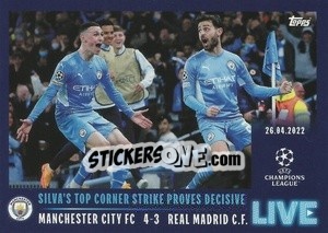 Sticker Silva'S Top Corner Strike Proves Decisive - UEFA Champions League 2021-2022 - Topps