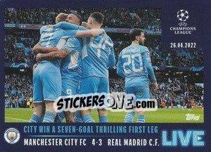 Figurina City win a seven-goal thrilling first leg - UEFA Champions League 2021-2022 - Topps