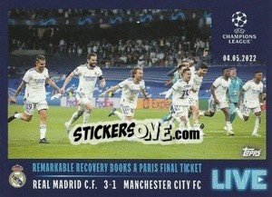 Sticker Remarkable recovery books a Paris final ticket - UEFA Champions League 2021-2022 - Topps