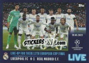 Cromo Line-up for their 17th European cup final - UEFA Champions League 2021-2022 - Topps