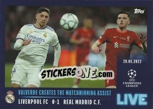 Sticker Valverde creates the matchwinning assist - UEFA Champions League 2021-2022 - Topps