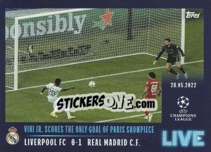 Sticker Vini Jr. scores the only goal of Paris showpiece - UEFA Champions League 2021-2022 - Topps