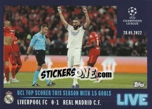 Sticker UCL top scorer this season with 15 goals - UEFA Champions League 2021-2022 n. L99 - Topps