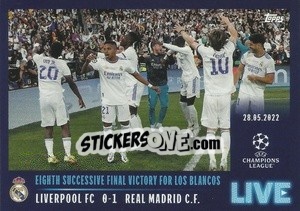 Figurina Eighth successive final victory for Los Blancos - UEFA Champions League 2021-2022 - Topps