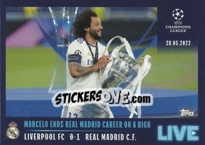 Sticker Marcelo ends Real Madrid career on a high - UEFA Champions League 2021-2022 n. L102 - Topps