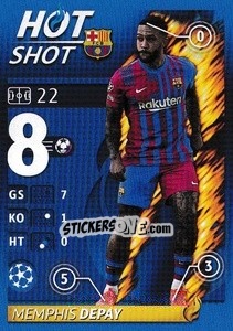 Sticker Memphis Depay - Hot Shot - UEFA Champions League 2021-2022 n. 375 - Topps