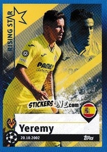 Sticker Yeremy - Rising Star - UEFA Champions League 2021-2022 n. 434 - Topps