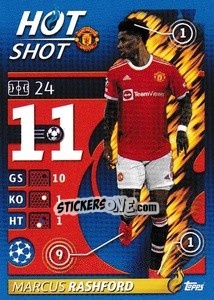 Sticker Marcus Rashford - Hot Shot - UEFA Champions League 2021-2022 n. 447 - Topps