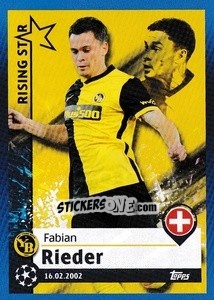 Sticker Fabian Rieder - Rising Star - UEFA Champions League 2021-2022 n. 488 - Topps