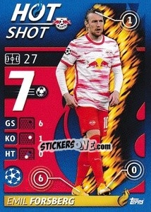 Sticker Emil Forsberg - Hot Shot - UEFA Champions League 2021-2022 n. 105 - Topps