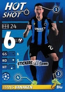 Sticker Hans Vanaken - Hot Shot - UEFA Champions League 2021-2022 n. 123 - Topps