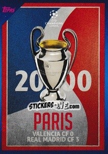 Sticker 2000 Final Paris: Valencia CF 0-3 Real Madrid C.F.