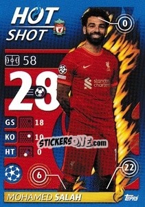 Sticker Mohamed Salah - Hot Shot - UEFA Champions League 2021-2022 n. 159 - Topps