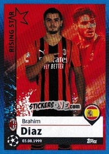 Sticker Brahim Díaz - Rising Star - UEFA Champions League 2021-2022 n. 200 - Topps