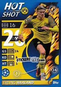 Sticker Erling Haaland - Hot Shot - UEFA Champions League 2021-2022 n. 231 - Topps