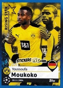Sticker Youssoufa Moukoko - Rising Star - UEFA Champions League 2021-2022 - Topps