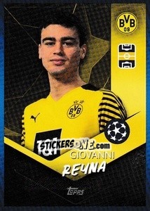 Sticker Giovanni Reyna - UEFA Champions League 2021-2022 - Topps
