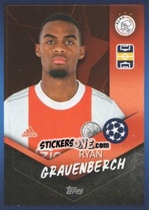 Sticker Ryan Gravenberch - UEFA Champions League 2021-2022 - Topps