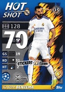 Sticker Karim Benzema - Hot Shot - UEFA Champions League 2021-2022 n. 303 - Topps