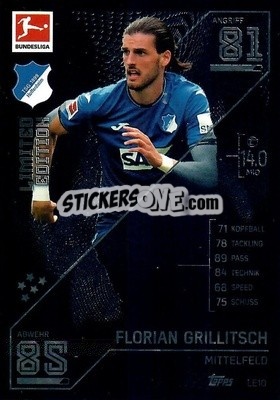 Sticker Florian Grillitsch - German Fussball Bundesliga 2021-2022. Match Attax - Topps