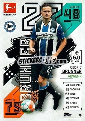 Sticker C閐ric Brunner - German Fussball Bundesliga 2021-2022. Match Attax - Topps