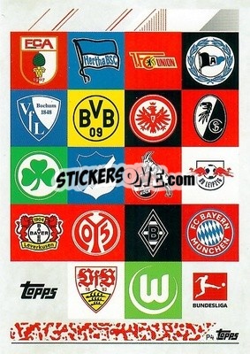 Sticker Bundesliga Clubs - German Fussball Bundesliga 2021-2022. Match Attax - Topps