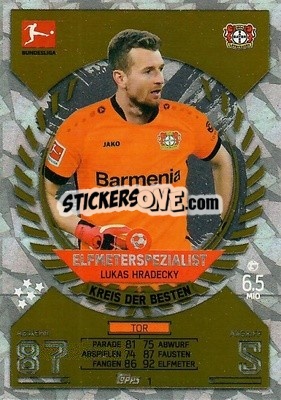 Sticker Luk釟 Hr醖ecký - German Fussball Bundesliga 2021-2022. Match Attax - Topps