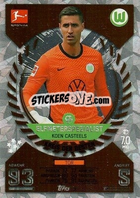 Sticker Koen Casteels - German Fussball Bundesliga 2021-2022. Match Attax - Topps