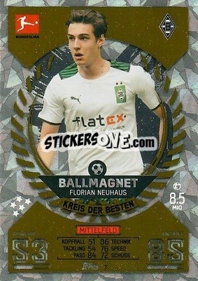 Sticker Florian Neuhaus - German Fussball Bundesliga 2021-2022. Match Attax - Topps