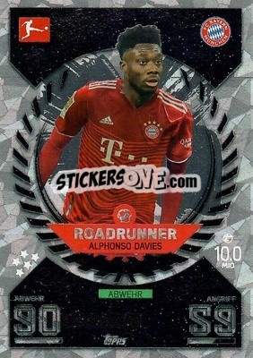 Sticker Alphonso Davies - German Fussball Bundesliga 2021-2022. Match Attax - Topps