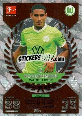 Sticker Maxence Lacroix - German Fussball Bundesliga 2021-2022. Match Attax - Topps