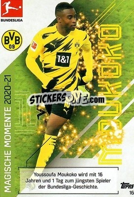 Figurina Youssoufa Moukoko - German Fussball Bundesliga 2021-2022. Match Attax - Topps