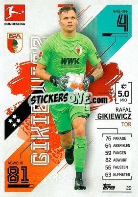 Sticker Rafal Gikiewicz - German Fussball Bundesliga 2021-2022. Match Attax - Topps