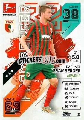 Sticker Raphael Framberger - German Fussball Bundesliga 2021-2022. Match Attax - Topps