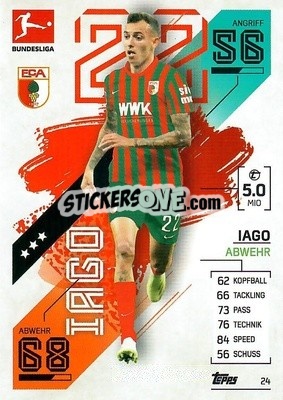 Sticker Iago - German Fussball Bundesliga 2021-2022. Match Attax - Topps